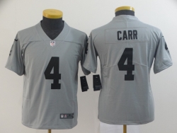 Youth Oakland Raiders #4 Carr-001 Jersey