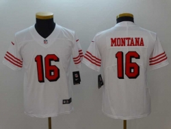Youth San Francisco 49ers #16 Montana-001 Jersey