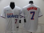 Atlanta Braves #7 Swanson-006 Stitched Football Jerseys