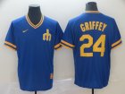 Seattle Mariners #24 Griffey-008 Stitched Football Jerseys
