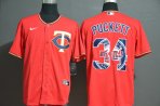 Minnesota Twins #34 Puckett-002 Stitched Football Jerseys