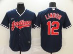 Cleveland Indians #12 Lindor-003 Stitched Football Jerseys